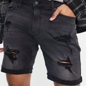 Saint Morta Mens Black Tarta Distressed 36 Waist Jeans